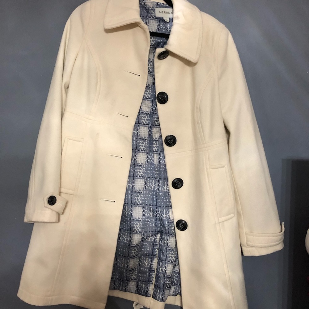 Cream white trench coat